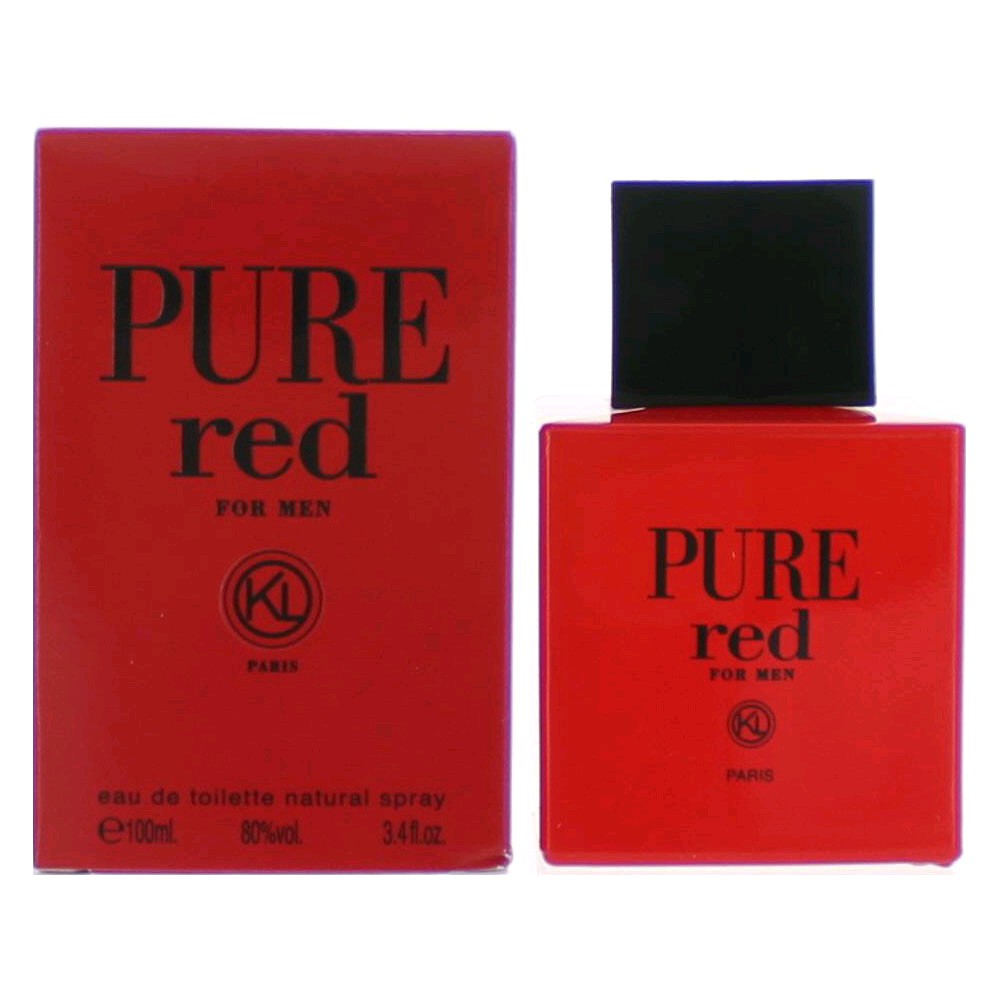 Bottle of Pure Red by Karen Low, 3.4 oz Eau De Toilette Spray for Men