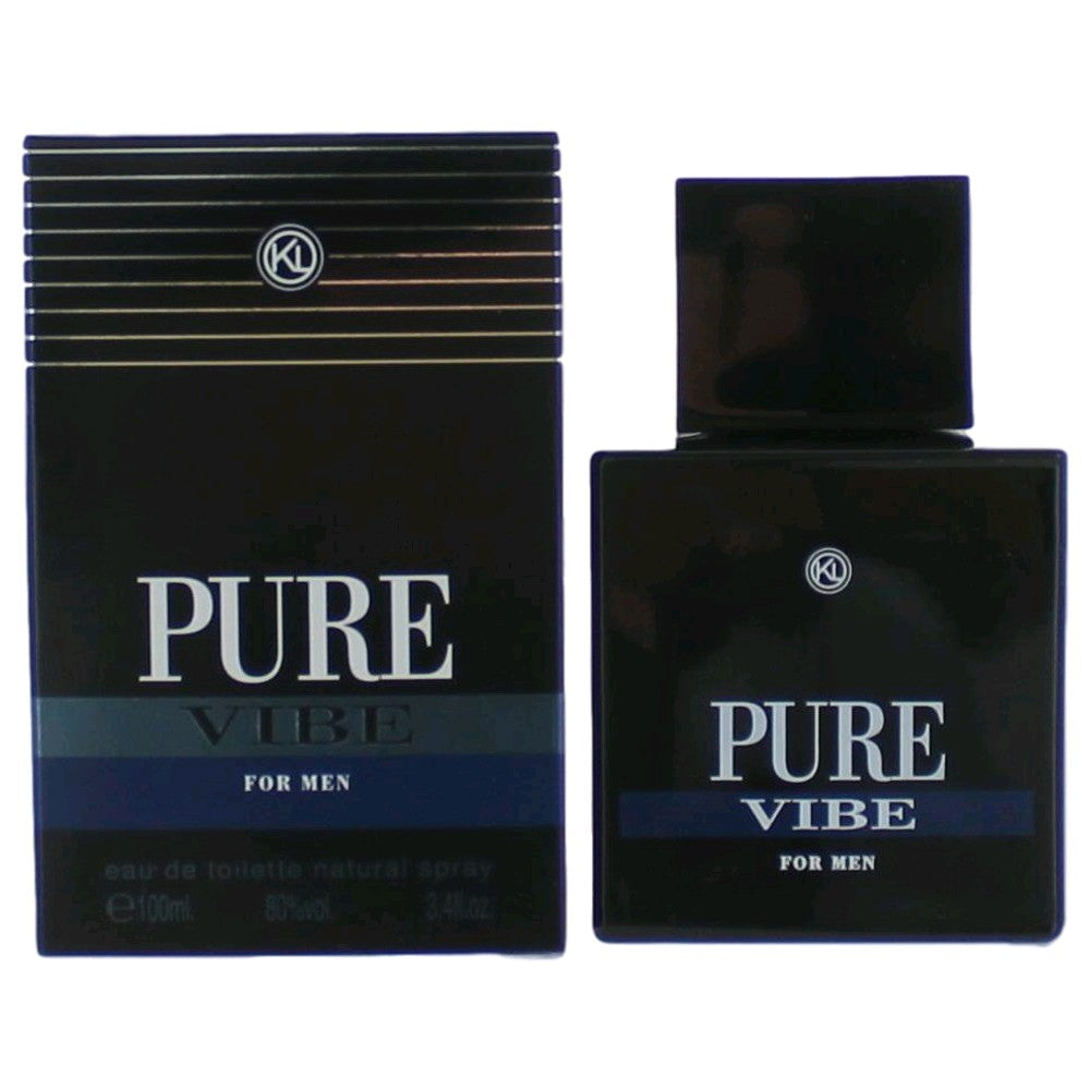 Bottle of Pure Vibe by Karen Low, 3.4 oz Eau De Toilette Spray for Men