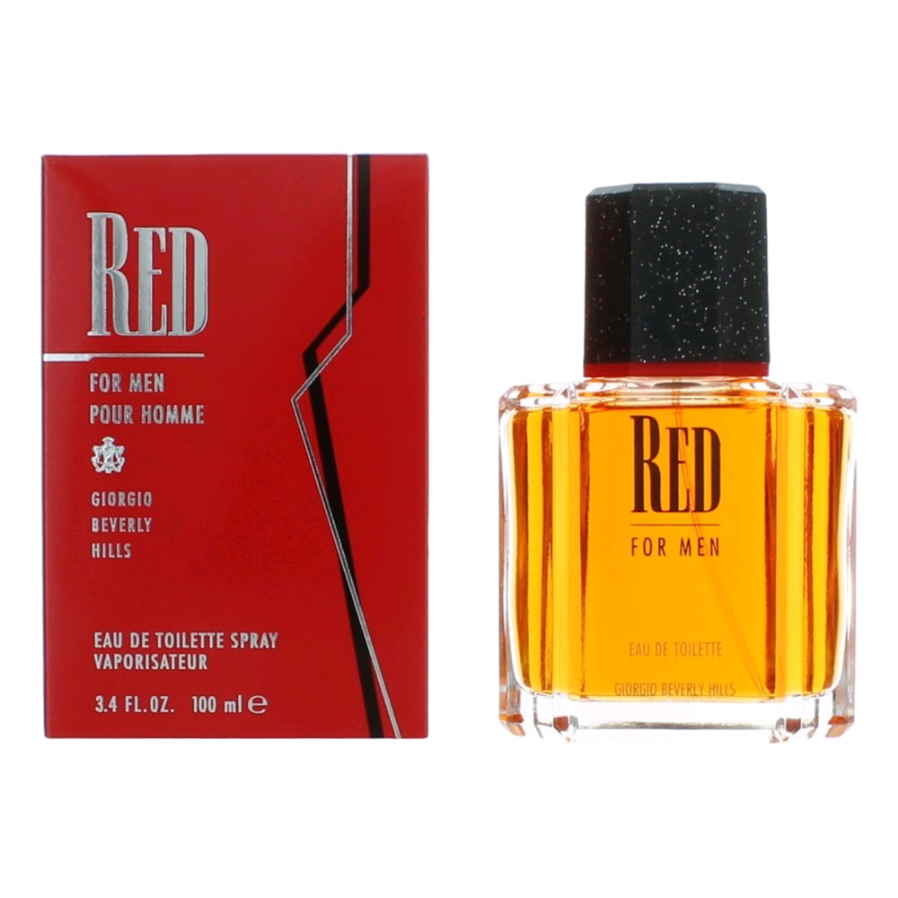 Bottle of Red by Beverly Hills, 3.4 oz Eau De Toilette Spray for Men