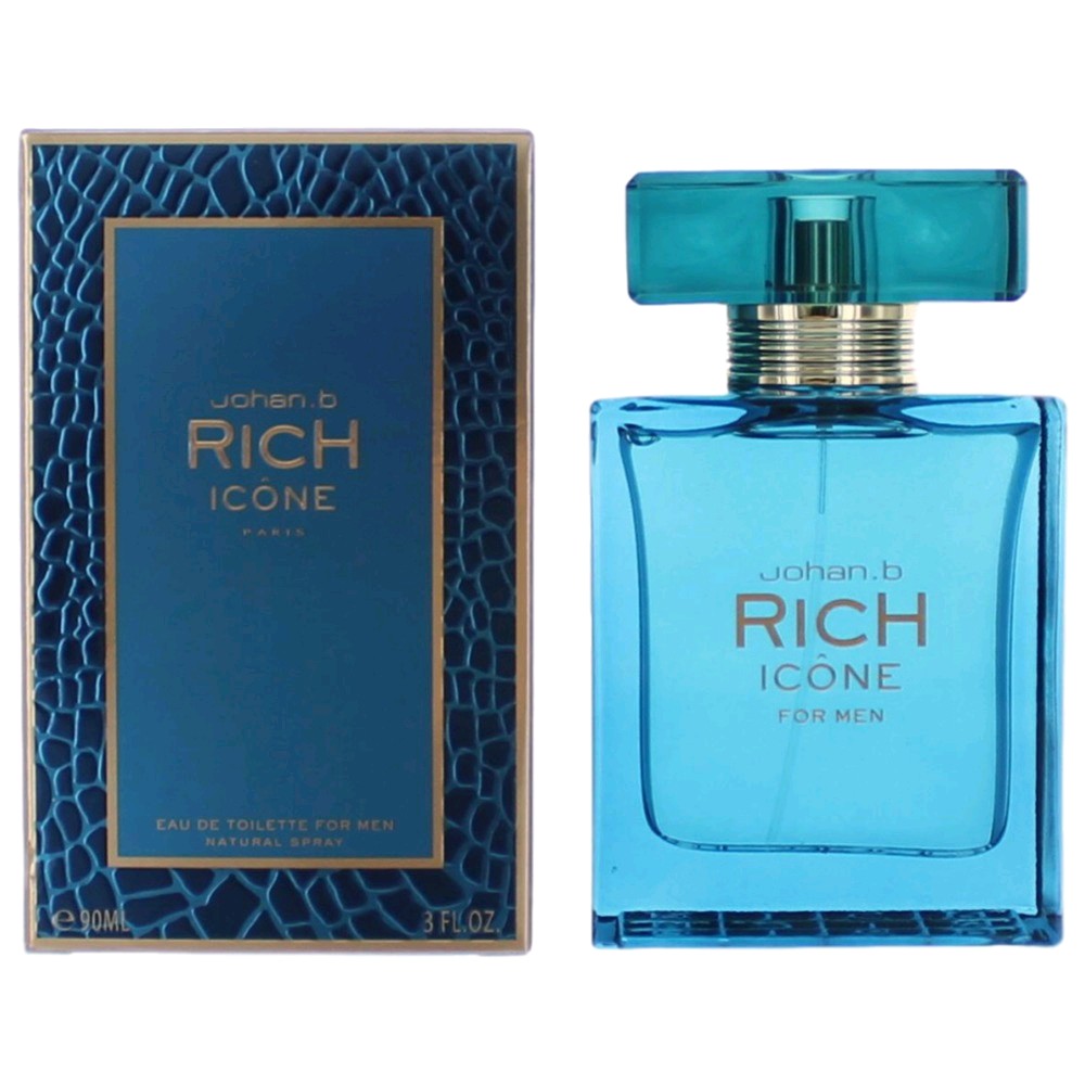 Bottle of Rich Icone by Johan.b, 3 oz Eau De Toilette Spray for Men