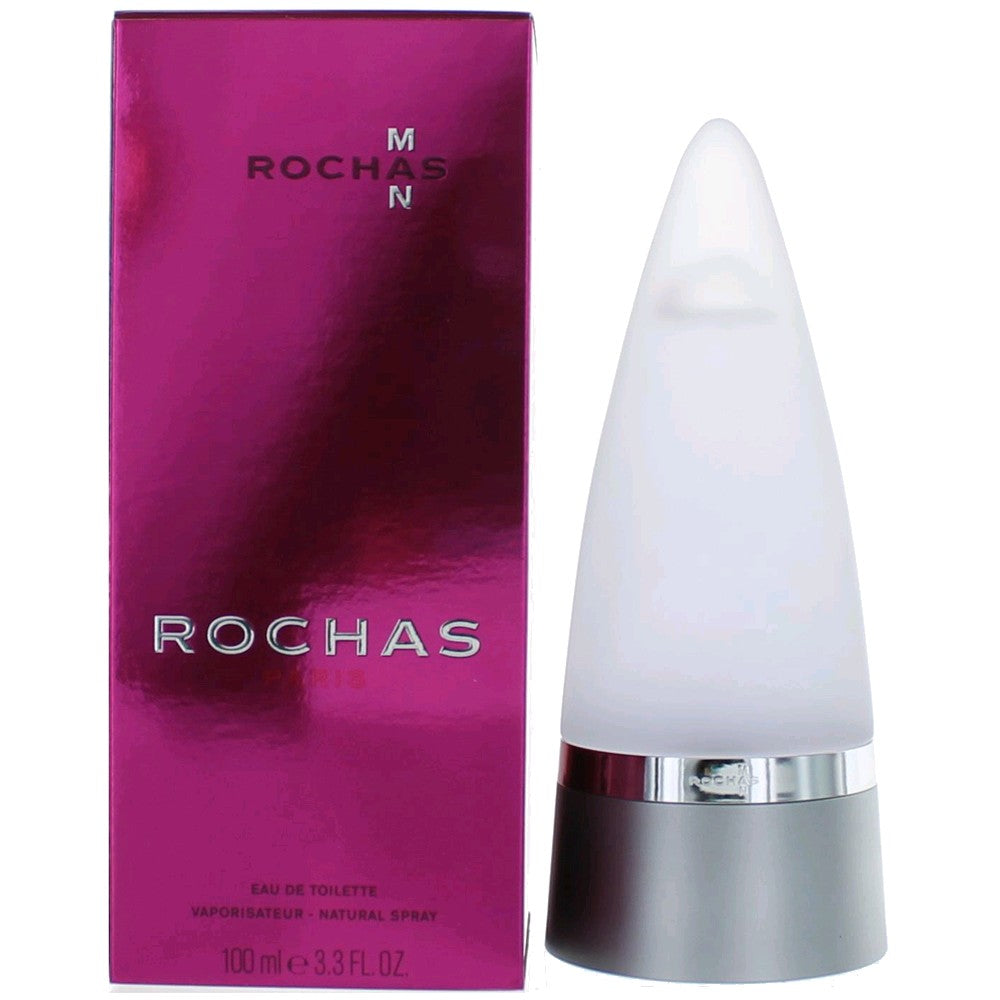 Bottle of Rochas Man by Rochas, 3.3 oz Eau De Toilette Spray for Men