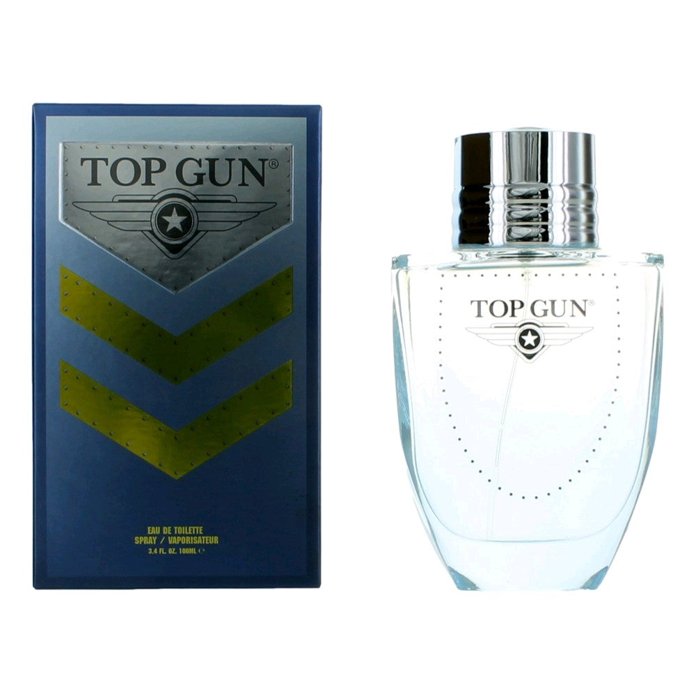 Bottle of Top Gun Chevron by Top Gun, 3.4 oz Eau De Toilette Spray for Men