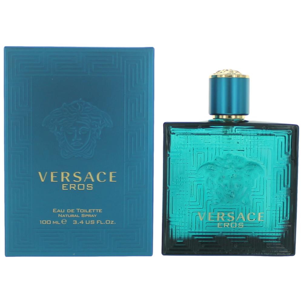 Bottle of Eros by Versace, 3.4 oz Eau De Toilette Spray for Men