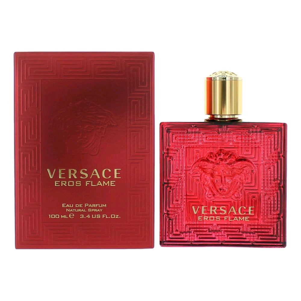 Bottle of Eros Flame by Versace, 3.4 oz Eau De Parfum Spray for Men