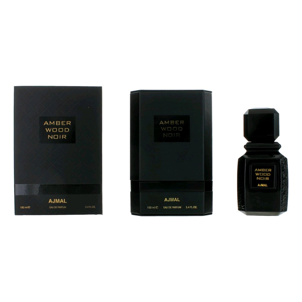 Bottle of Amber Wood Noir by Ajmal, 3.4 oz Eau De Parfum Spray for Unisex