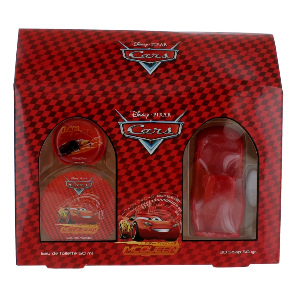 Bottle of Cars Lightning McQueen by Disney, 2 Piece House Gift Set for Boys