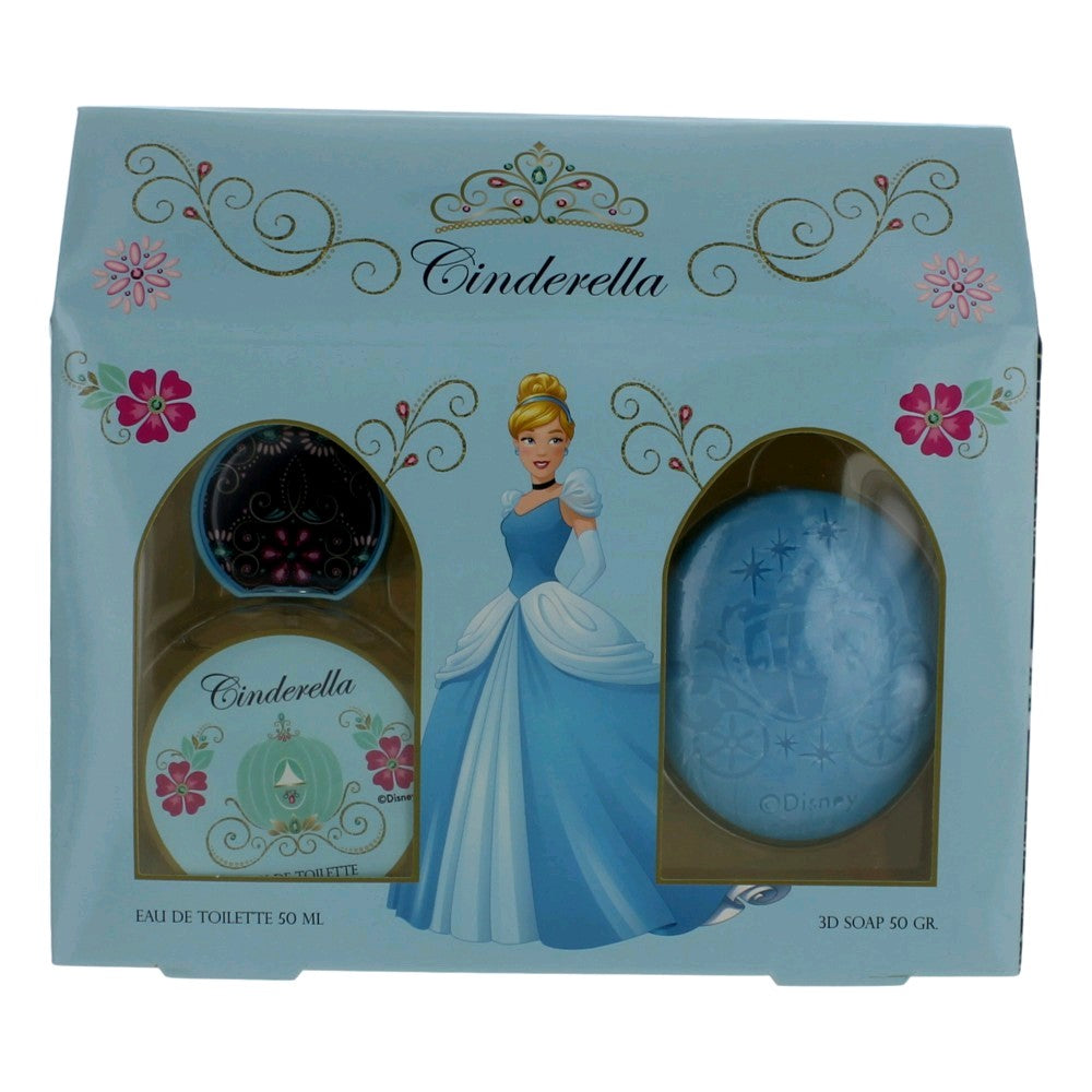 Bottle of Cinderella by Disney Princess, 2 Piece House Gift Set for Girls