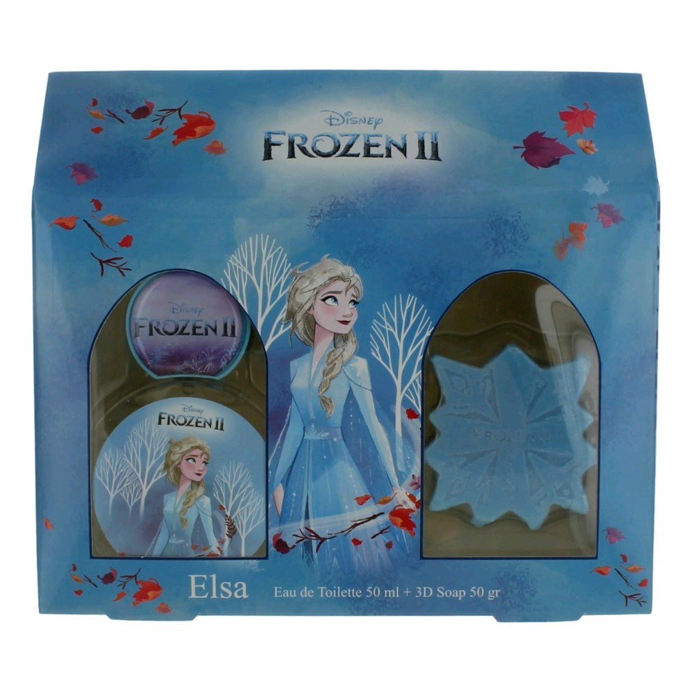 Bottle of Frozen II Elsa by Disney, 2 Piece House Gift Set for Girls