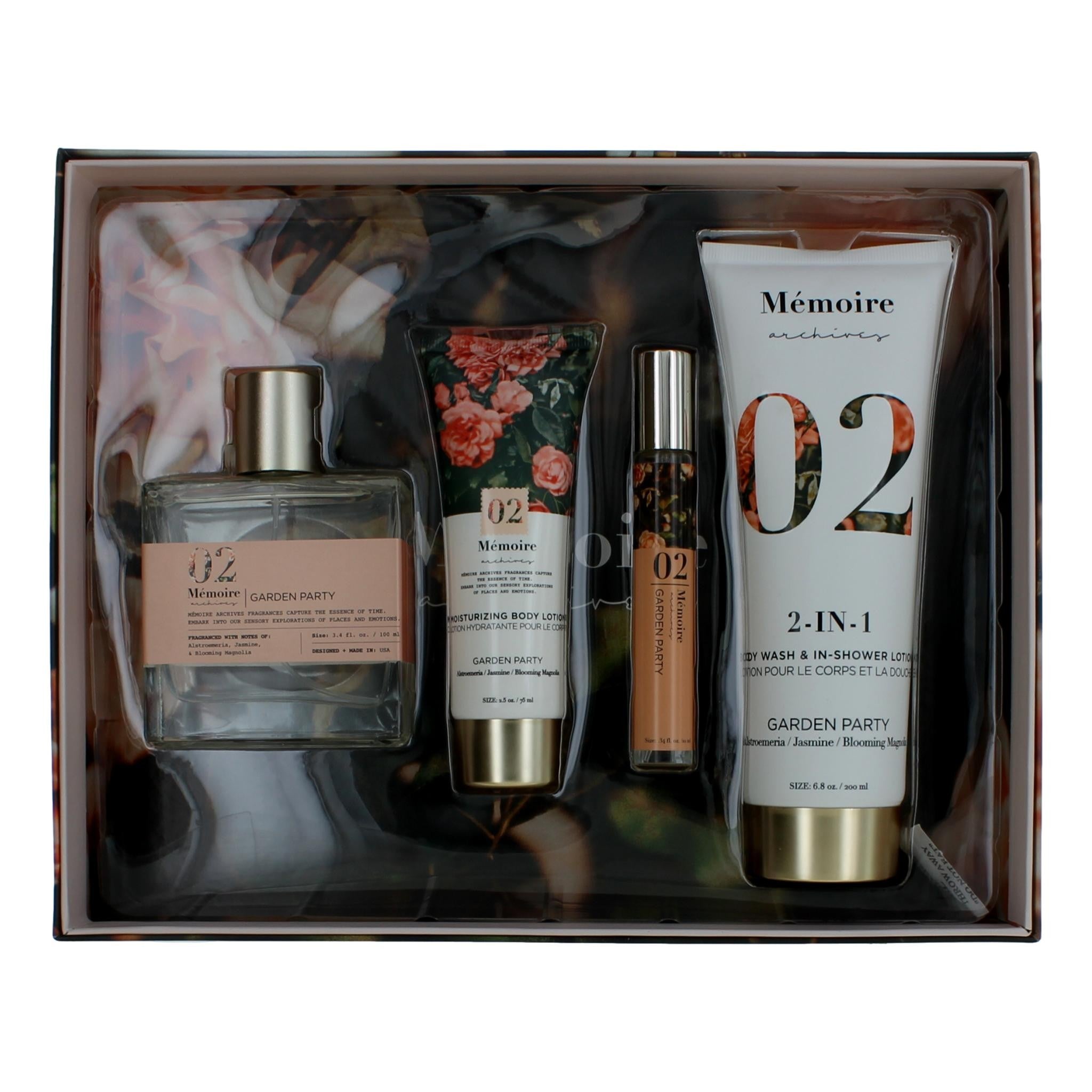 Bottle of Garden Party by Memoire Archives, 4 Piece Gift Set for Unisex