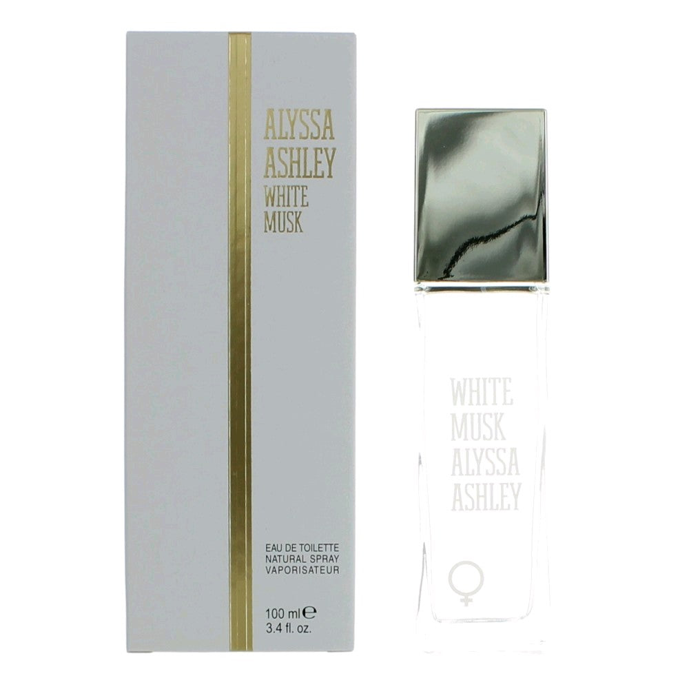 Bottle of White Musk by Alyssa Ashley, 3.4 oz Eau De Toilette Spray for Women