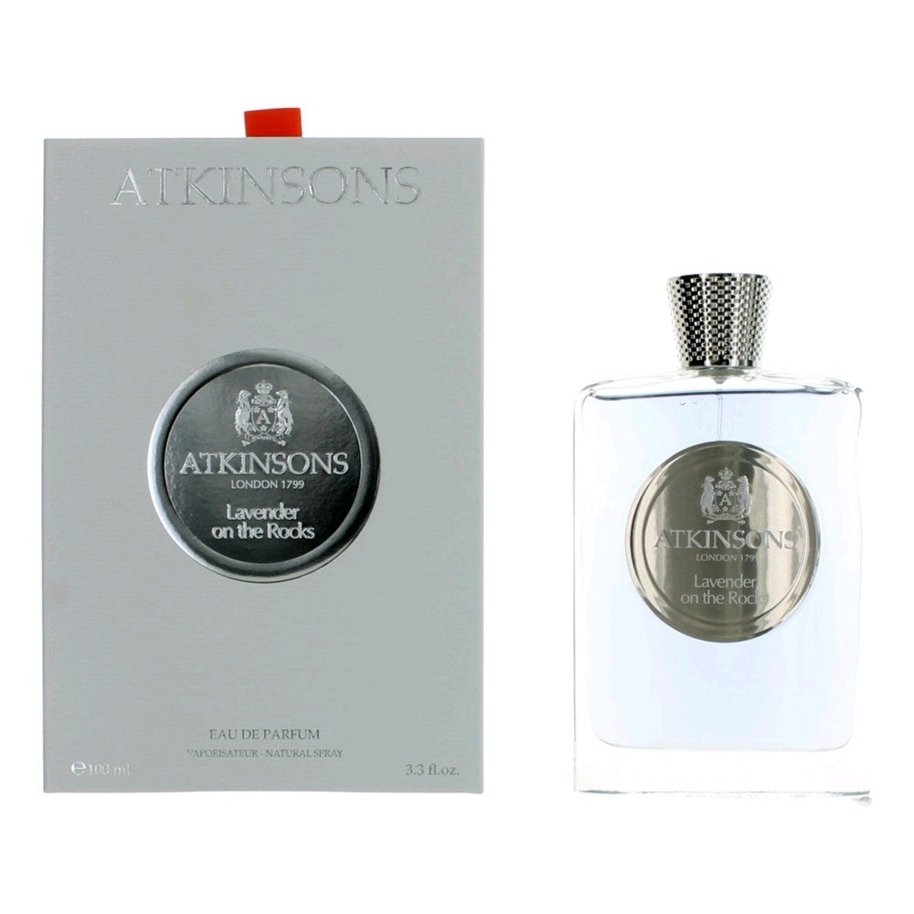 Bottle of Lavender On The Rocks by Atkinsons, 3.3 oz Eau De Parfum spray for Women