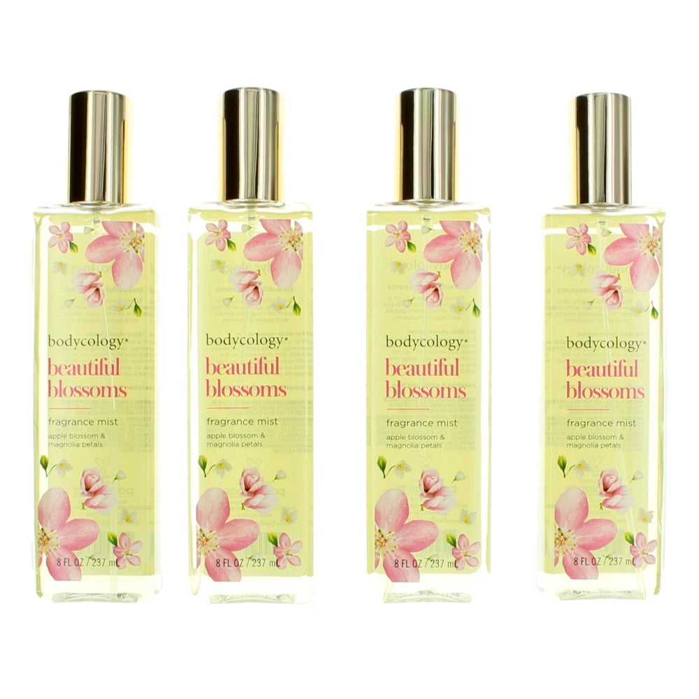 Bottle of Beautiful Blossoms by Bodycology, 4 Pack 8 oz Fragrance Mist for Women