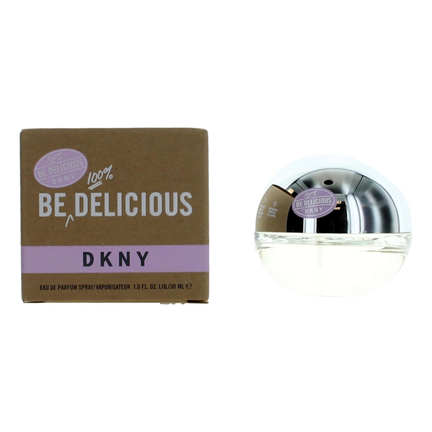 Bottle of Be 100 pct Delicious DKNY by Donna Karan, 1 oz Eau De Parfum Spray for Women