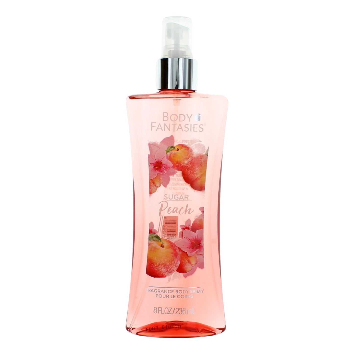 Bottle of Sugar Peach by Body Fantasies, 8 oz Fragrance Body Spray for Women