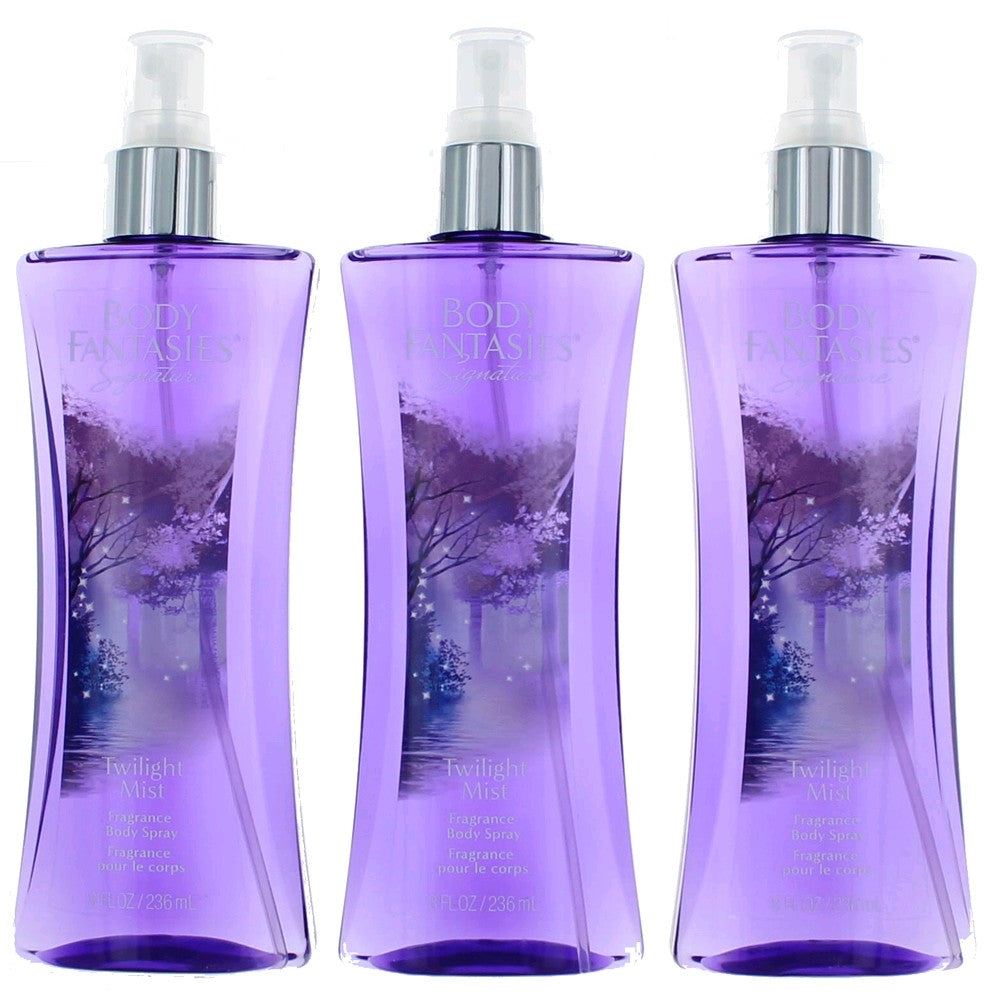 Bottle of Twilight Mist by Body Fantasies, 3 Pack 8 oz Fragrance Body Spray for Women