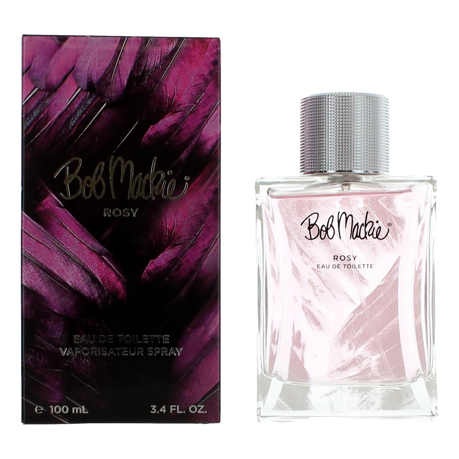 Bottle of Rosy by Bob Mackie, 3.4 oz Eau De Toilette Spray for Women