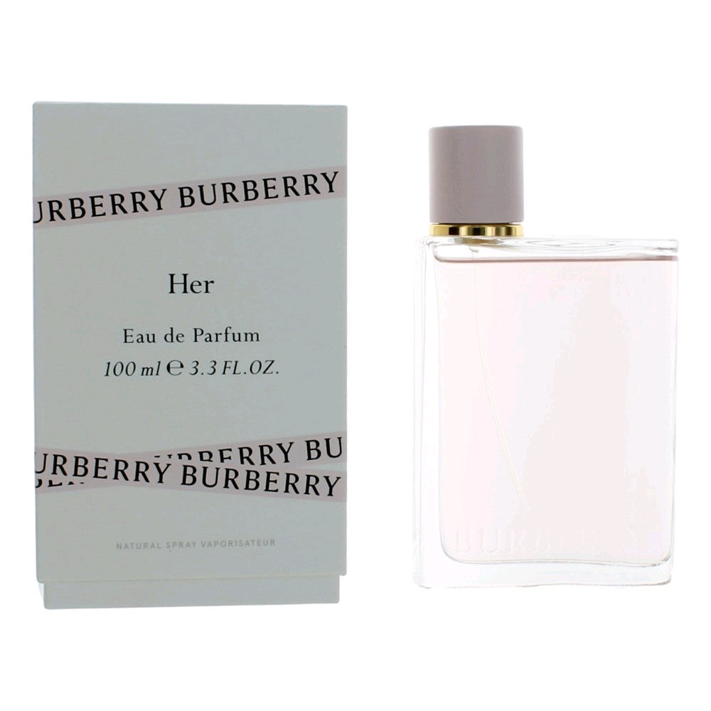 Bottle of Burberry Her by Burberry, 3.3 oz Eau De Parfum Spray for Women