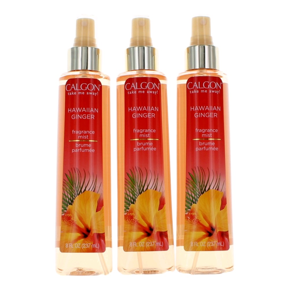 Bottle of Calgon Hawaiian Ginger by Calgon, 3 Pack 8 oz Fragrance Mist for Women