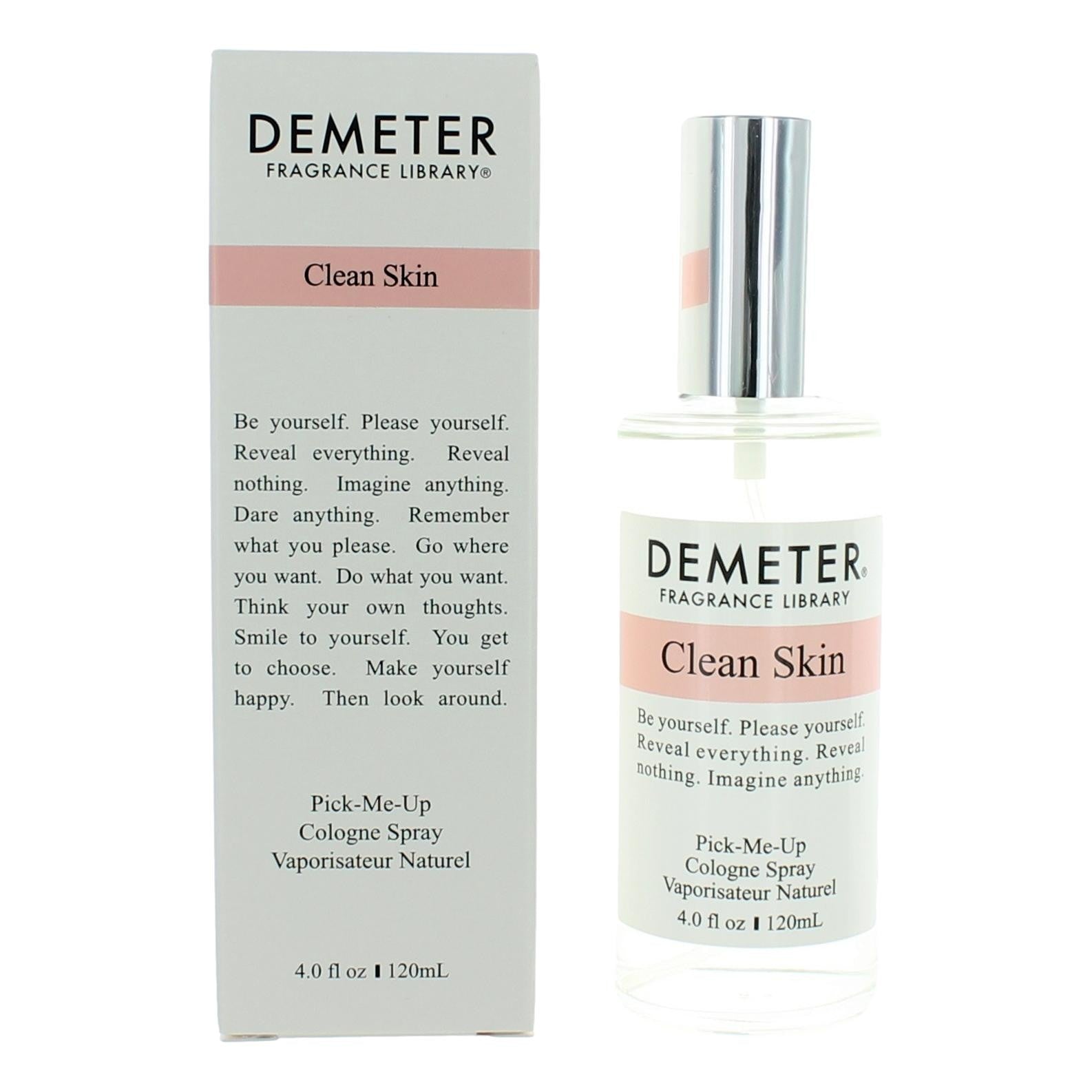 Bottle of Clean Skin by Demeter, 4 oz Pick-Me-Up Cologne Spray for Women