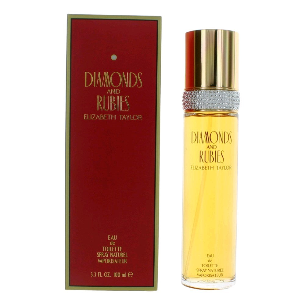 Bottle of Diamonds & Rubies by Elizabeth Taylor, 3.3 oz Eau De Toilette Spray for Women