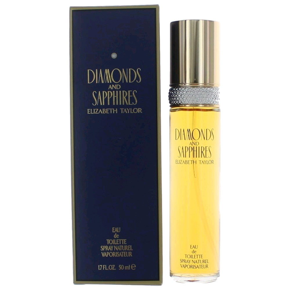 Bottle of Diamonds & Sapphires by Elizabeth Taylor, 1.7 oz Eau De Toilette Spray for Women