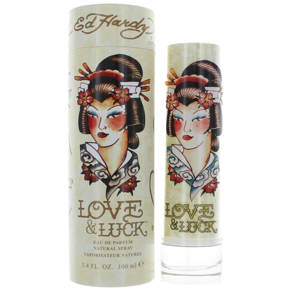 Bottle of Ed Hardy Love & Luck by Christian Audigier, 3.4 oz Eau De Parfum Spray for Women