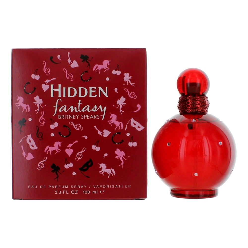 Bottle of Hidden Fantasy by Britney Spears, 3.3 oz Eau De Parfum Spray for Women