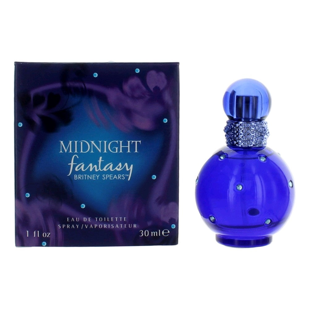 Bottle of Fantasy Midnight by Britney Spears, 1 oz Eau De Toilette Spray for Women