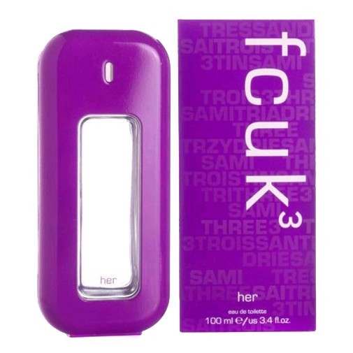 Bottle of FCUK 3 by French Connection, 3.4 oz Eau De Toilette Spray for women (F.C.U.K)
