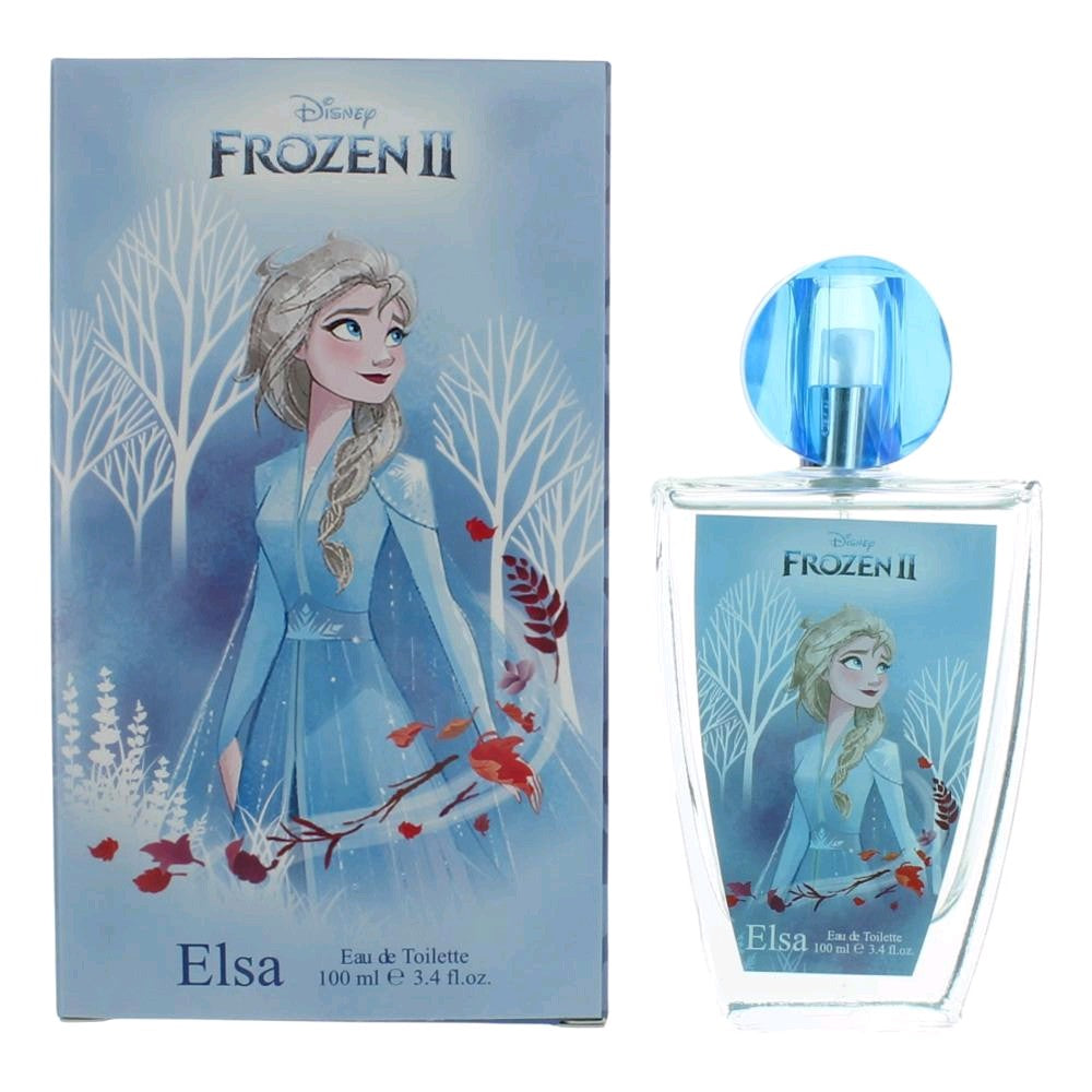 Bottle of Frozen II Elsa by Disney, 3.4 oz Eau De Toilette Spray for Girls