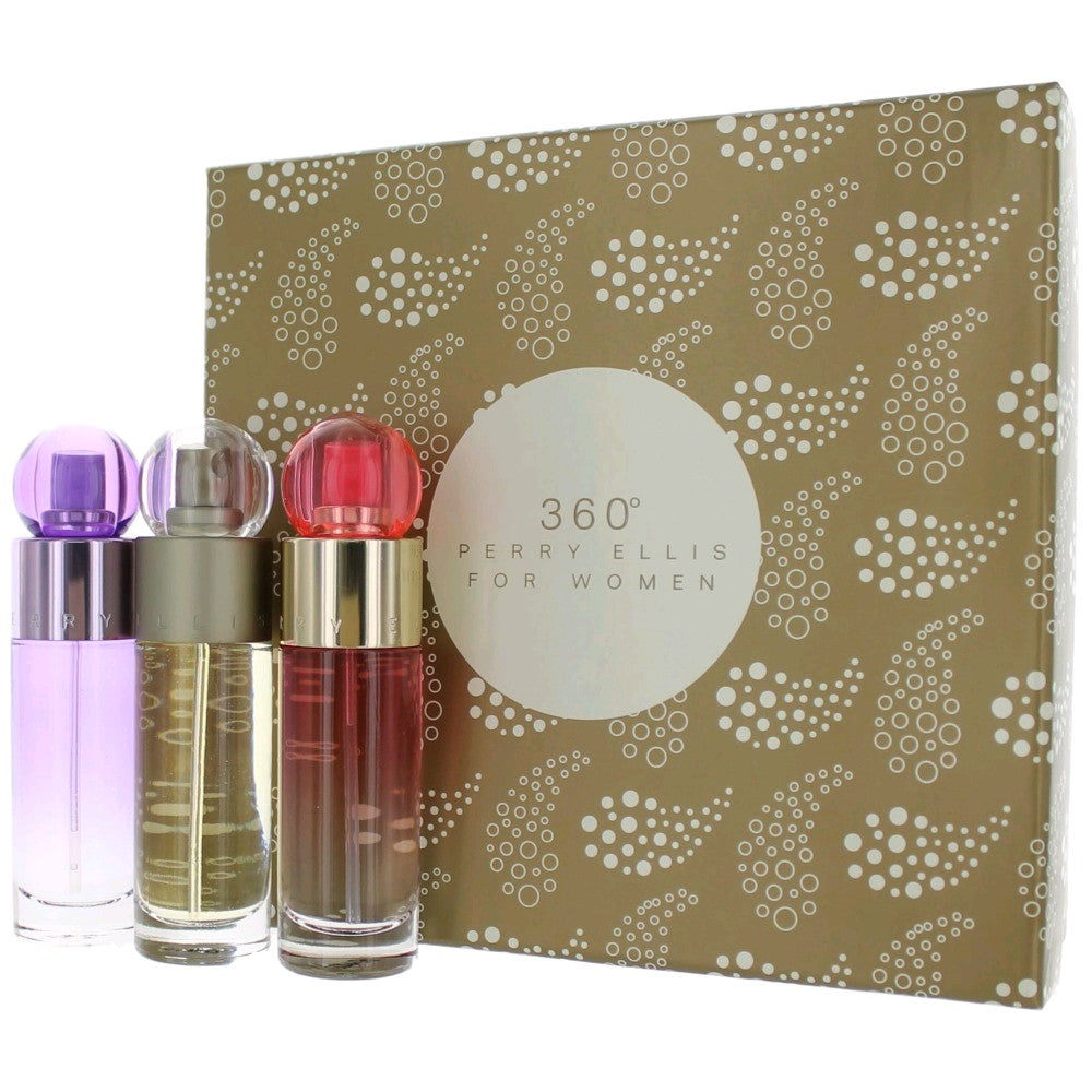 Bottle of Perry Ellis 360 by Perry Ellis, 3 Piece Variety Set for Women