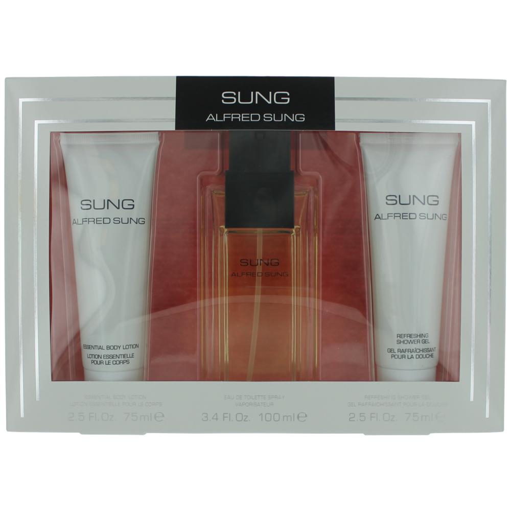 Bottle of Alfred Sung by Alfred Sung, 3 Piece Gift Set for Women