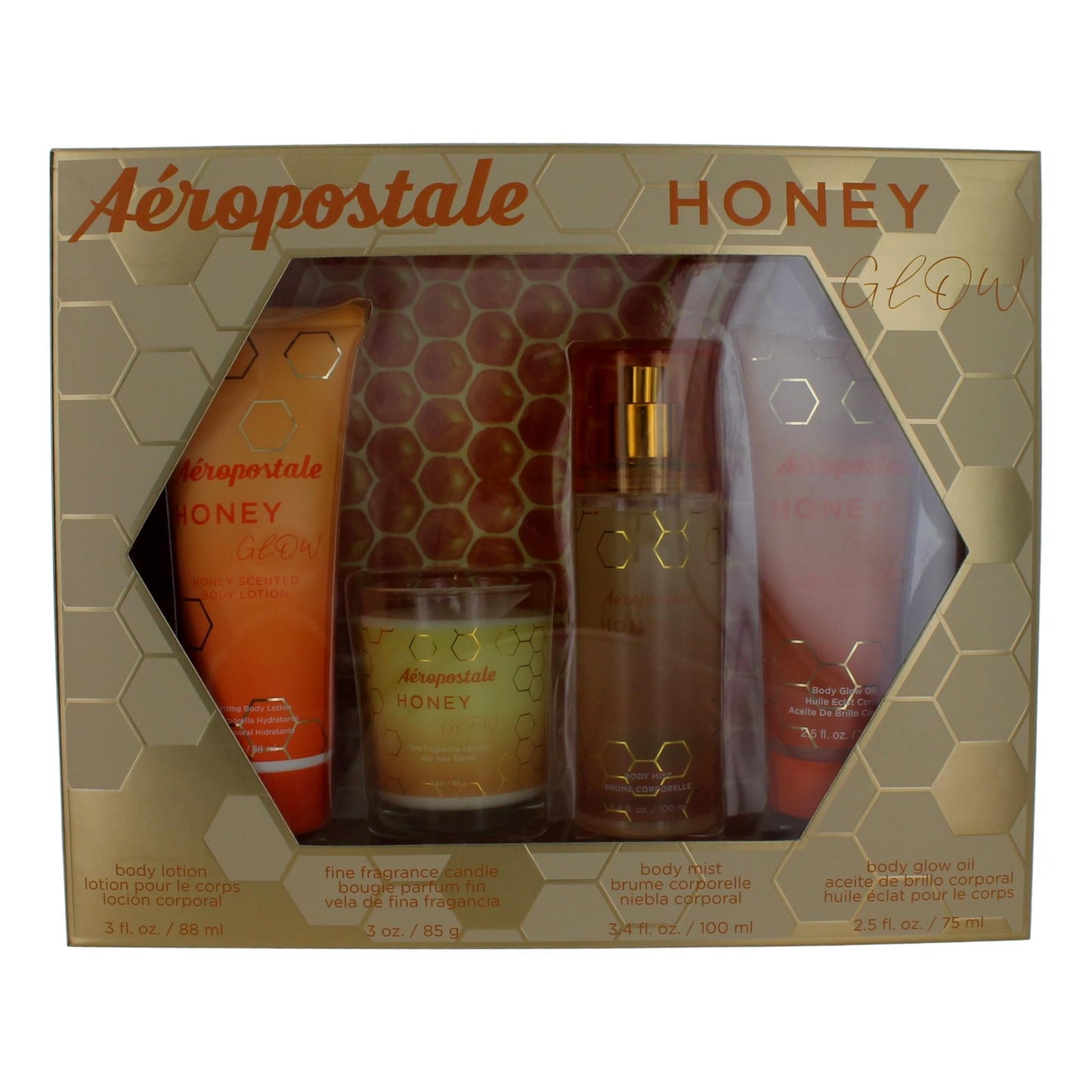 Bottle of Aeropostale Honey Glow by Aeropostale, 4 Piece Gift Set for Women