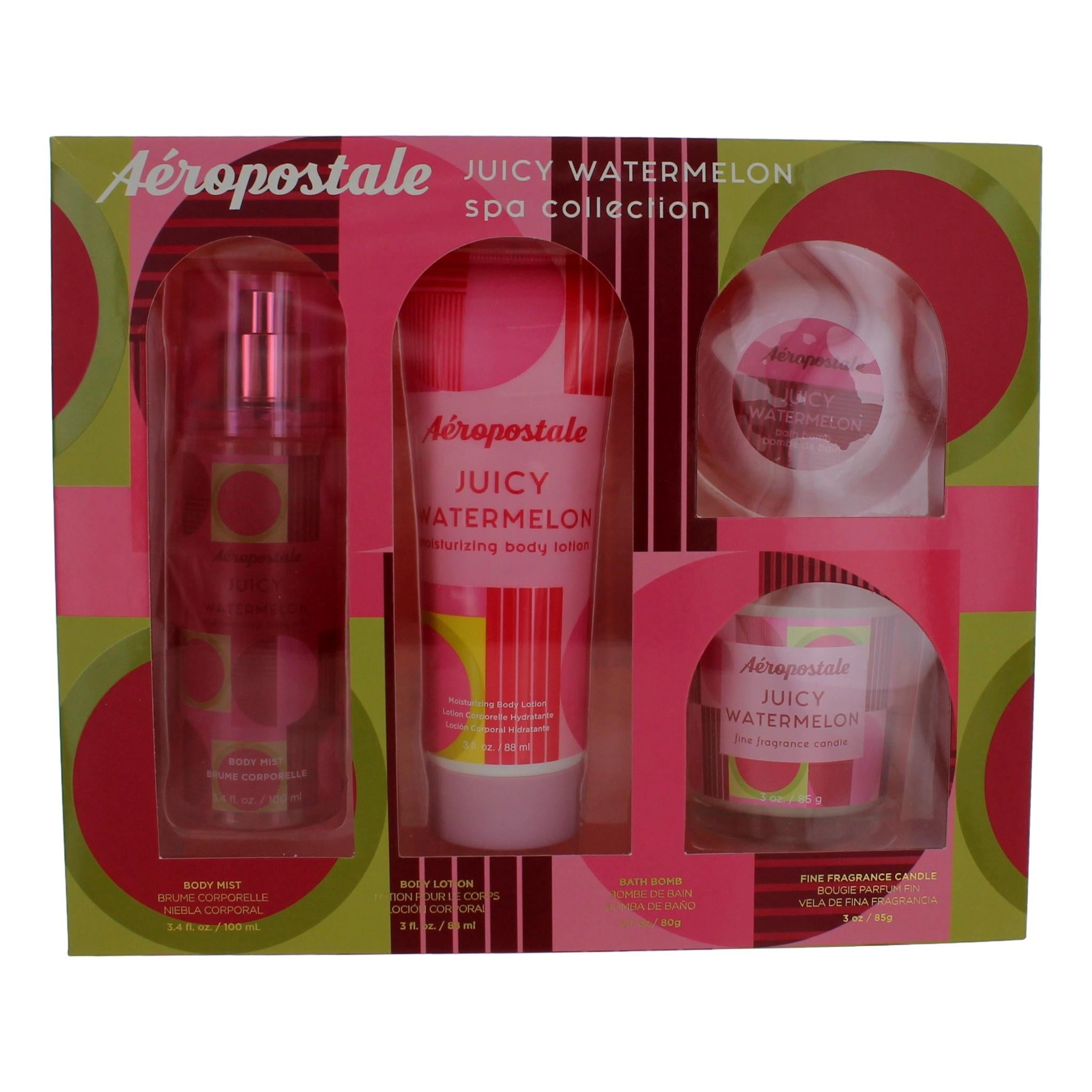 Bottle of Aeropostale Juicy Watermelon by Aeropostale, 4 Piece Spa Collection