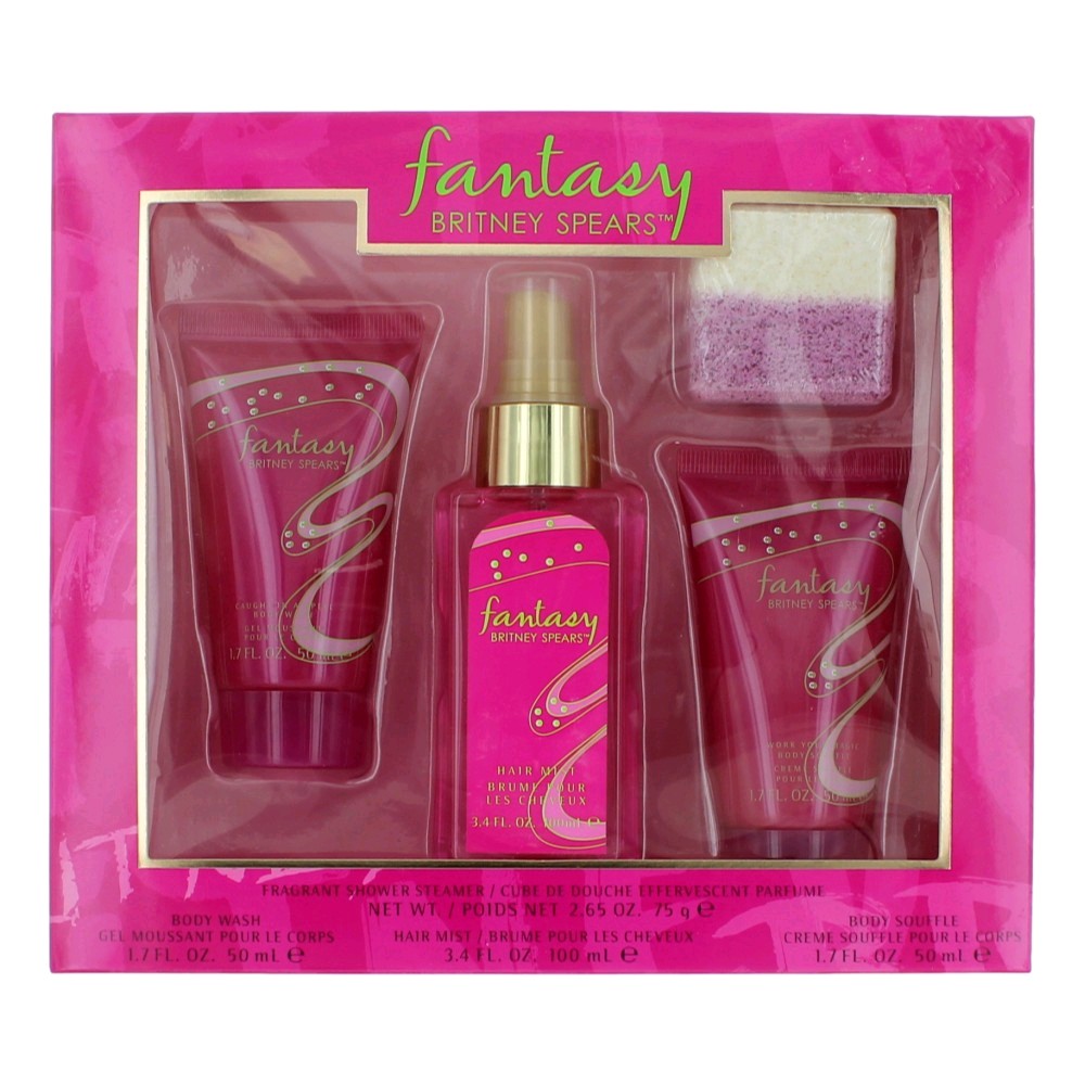 Bottle of Fantasy by Britney Spears, 4 Piece Gift Set for Women