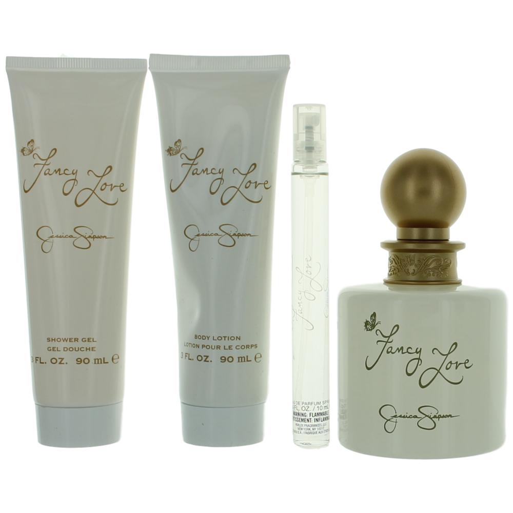 Bottle of Fancy Love by Jessica Simpson, 4 Piece Gift Set for Women