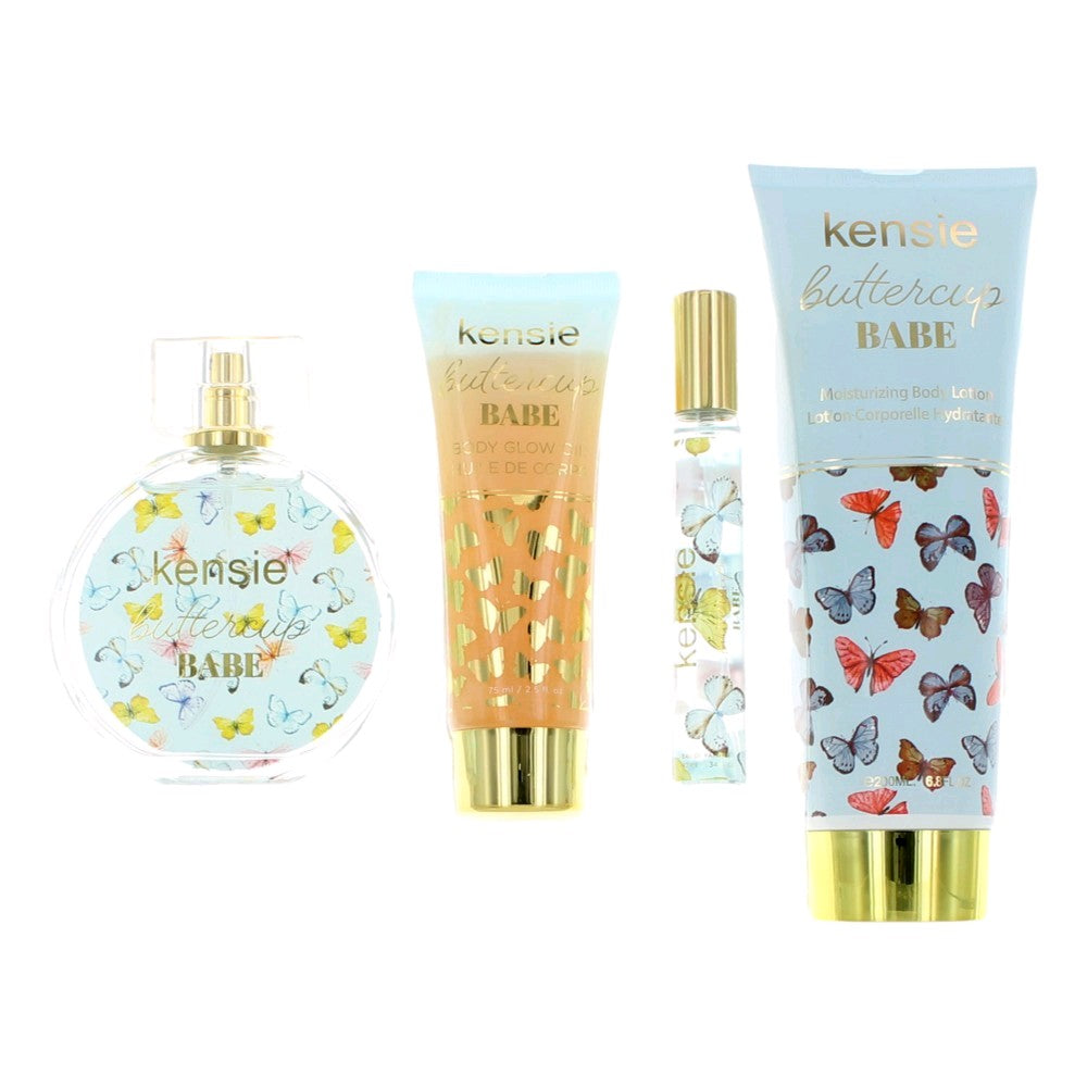 Bottle of Kensie Buttercup Babe by Kensie, 4 Piece Gift Set for Women