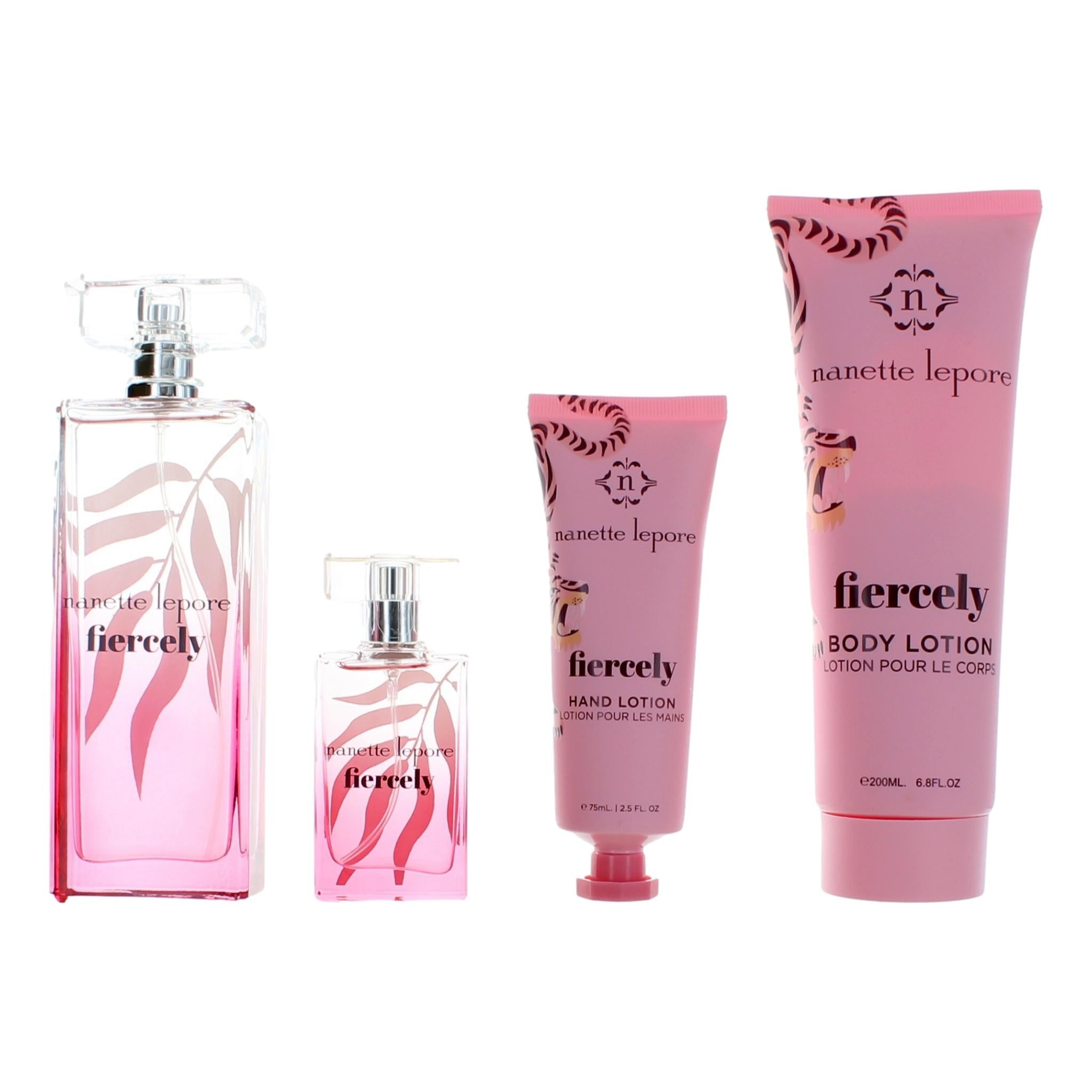 Bottle of Fiercely by Nanette Lepore. 4 Piece Gift Set for Women