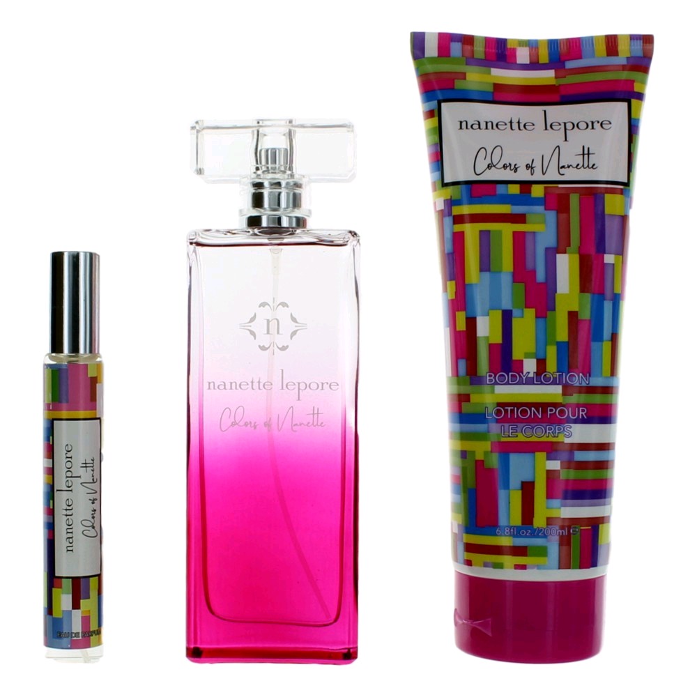 Bottle of Colors of Nanettte by Nanette Lepore, 3 Piece Gift Set for Women