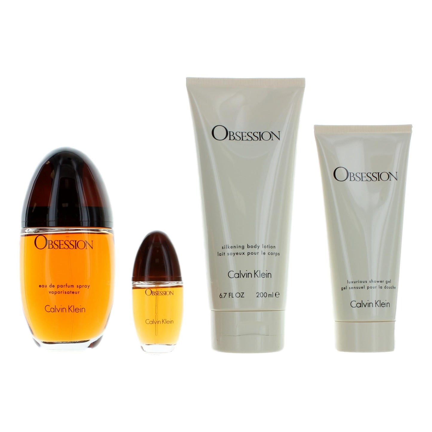 Bottle of Obsession by Calvin Klein, 4 Piece Gift Set for Women