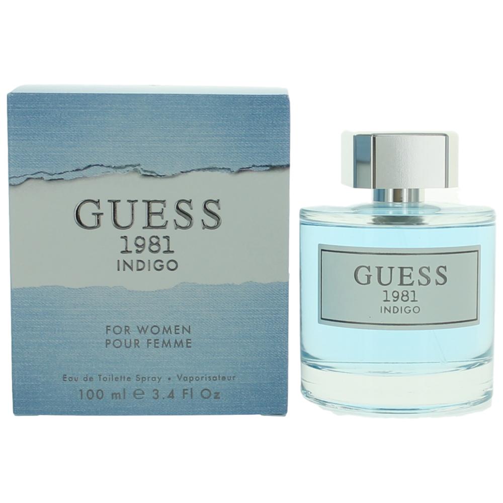 Bottle of Guess 1981 Indigo by Guess, 3.4 oz Eau De Toilette Spray for Women