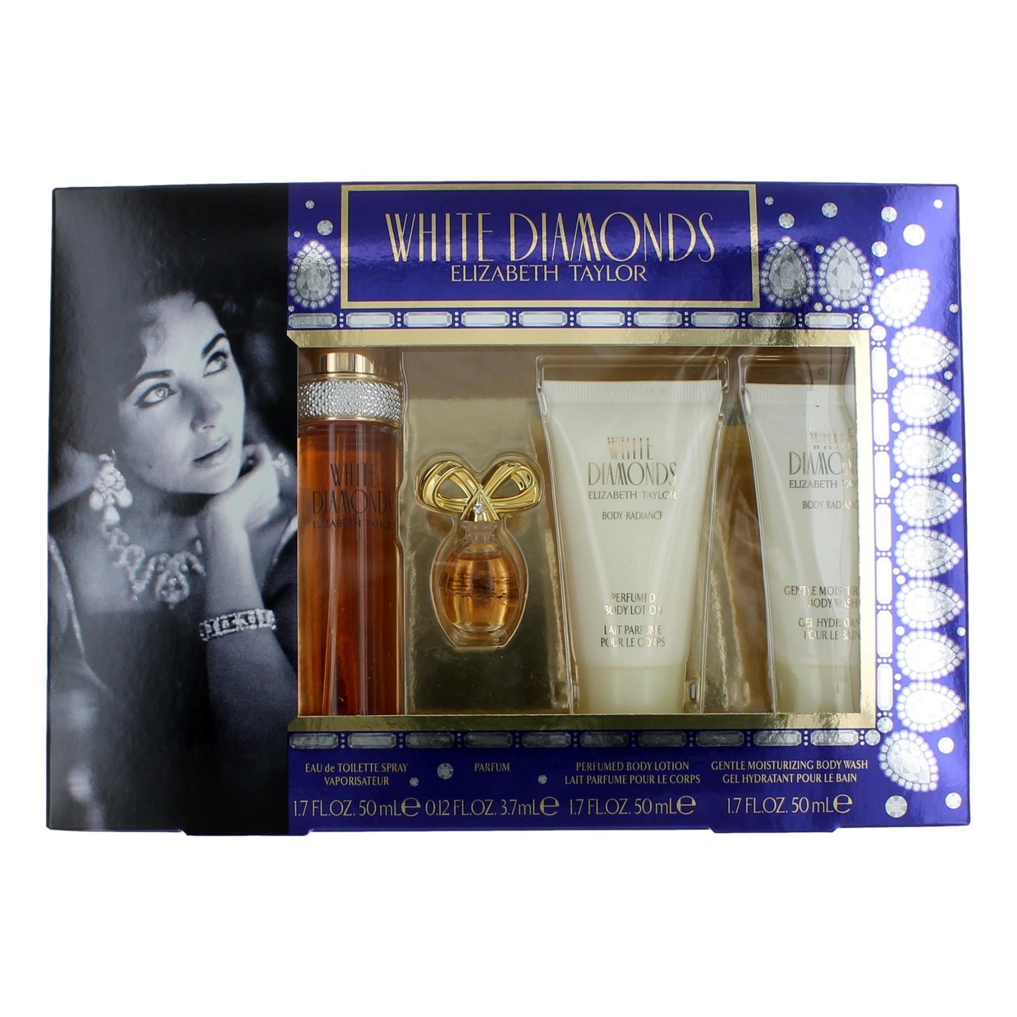 Bottle of White Diamonds by Elizabeth Taylor, 4 Piece Gift Set for Women (With 1.7 oz)