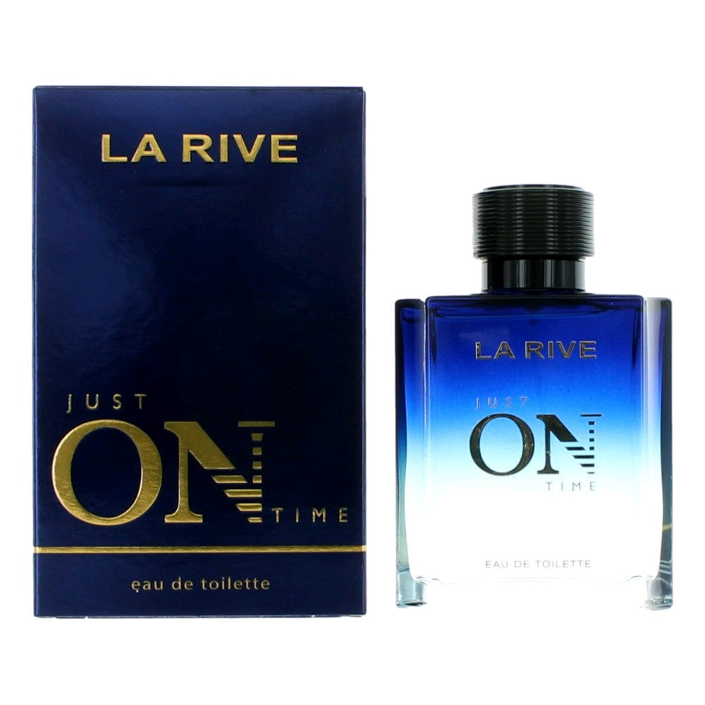 Bottle of Just On Time by La Rive, 3.4 oz Eau De Toilette Spray for Men