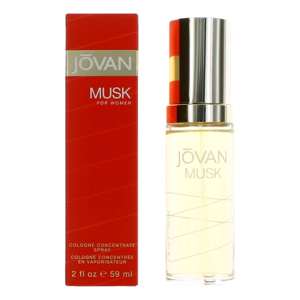 Bottle of Jovan Musk by Coty, 2 oz Cologne Concentrate Spray for Women