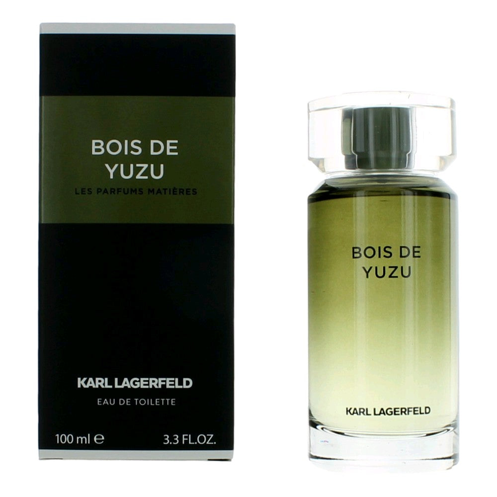 Bottle of Bois De Yuzu by Karl Lagerfeld, 3.3 oz Eau De Toilette Spray for Men