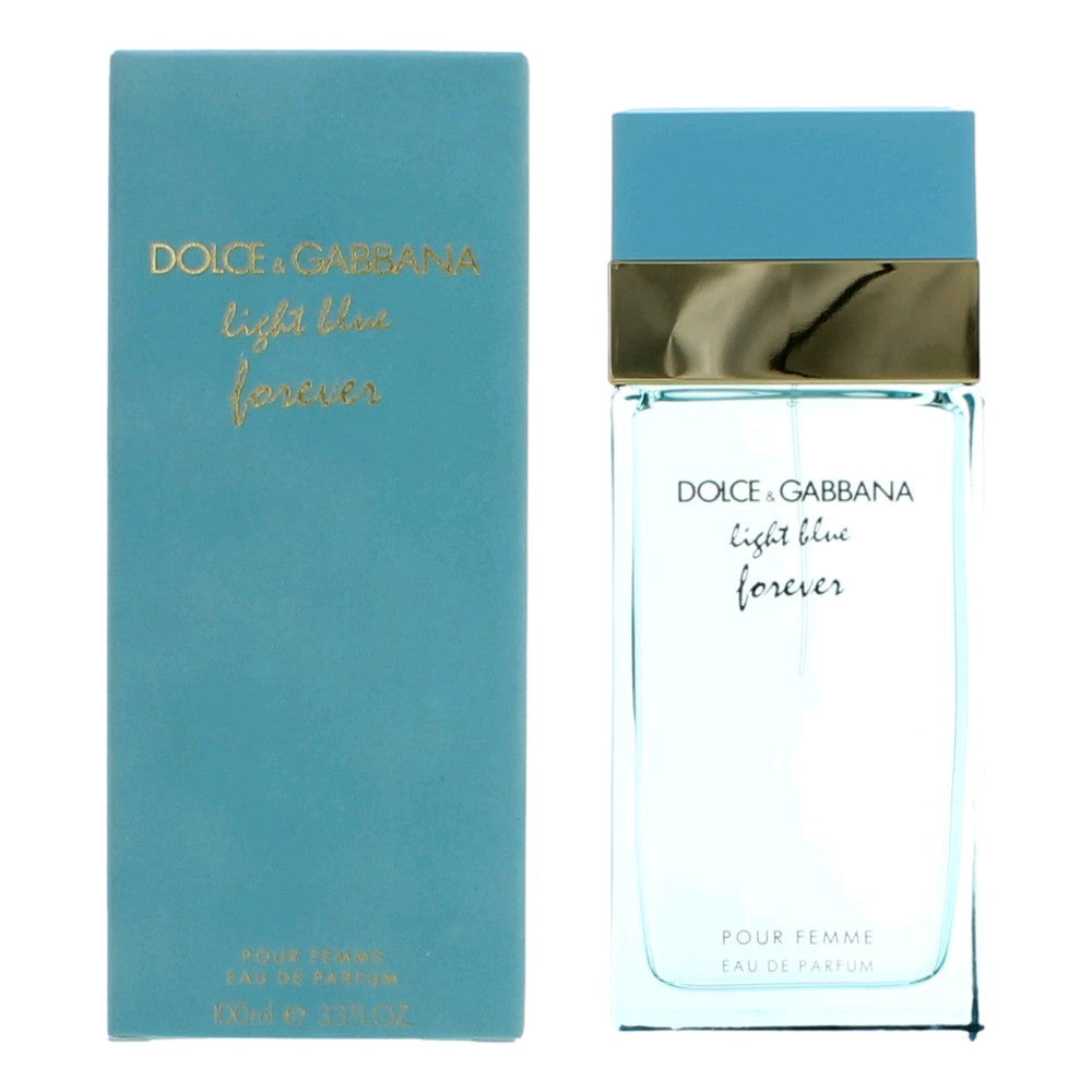 Bottle of Light Blue Forever by Dolce & Gabbana, 3.3 oz Eau De Parfum Spray for Women