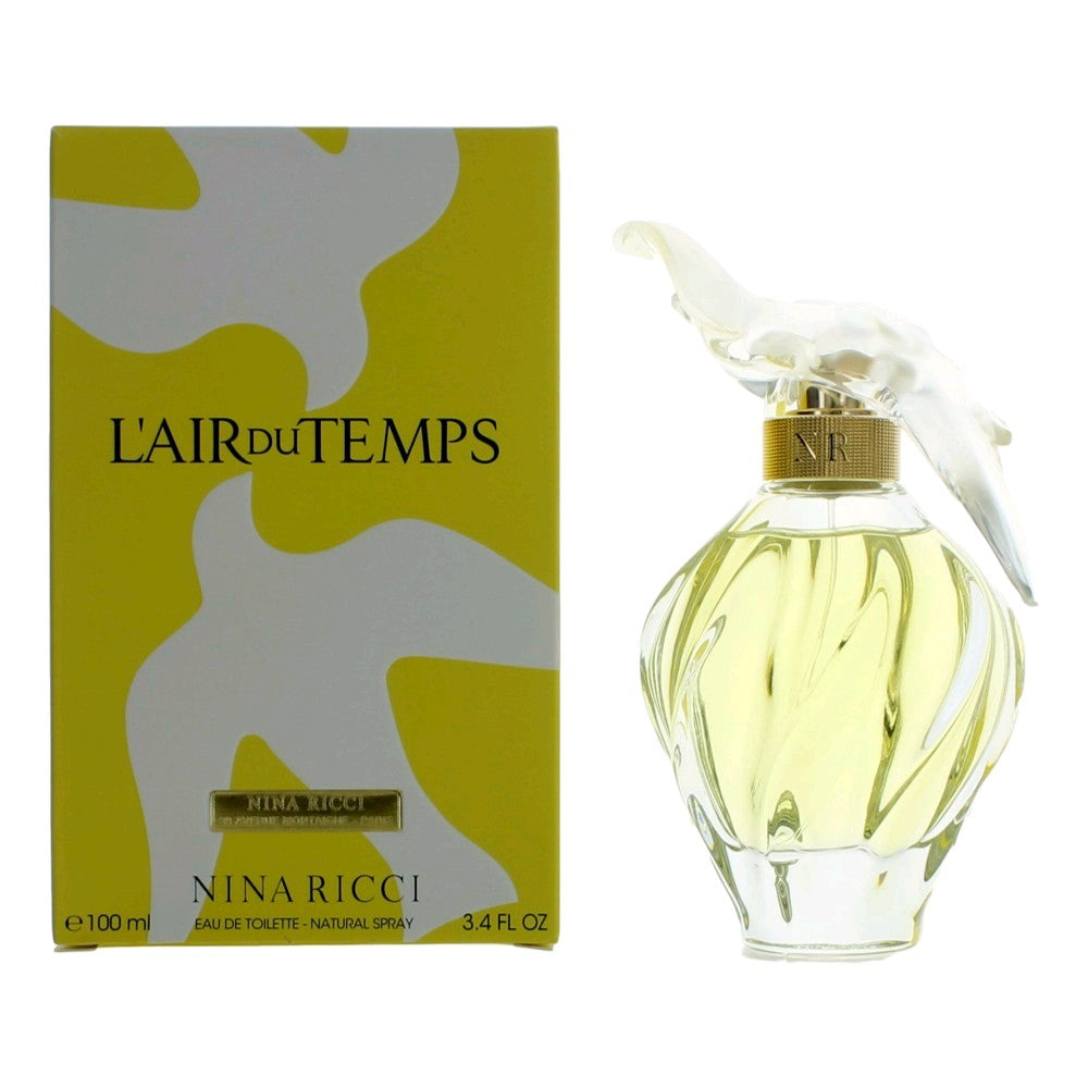 Bottle of L'air du Temps by Nina Ricci, 3.4 oz Eau De Toilette Spray for Women