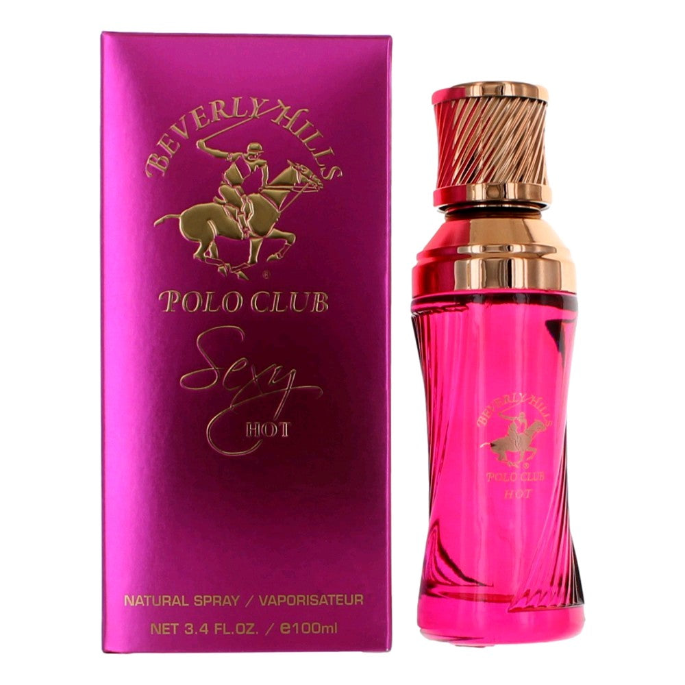 Bottle of BHPC Hot by Beverly Hills Polo Club, 3.4 oz Eau De Toilette Spray for Women