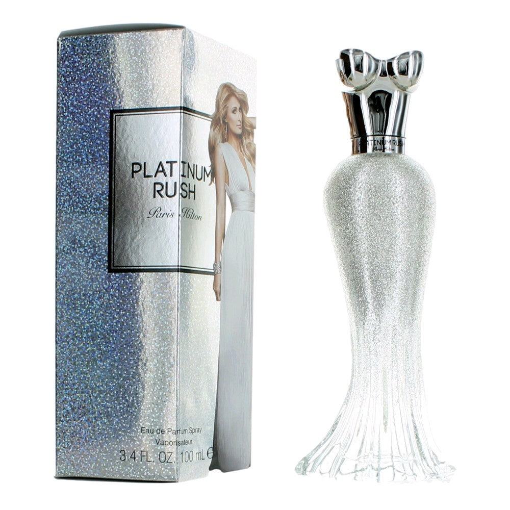 Bottle of Platinum Rush by Paris Hilton, 3.4 oz Eau De Parfum Spray for Women