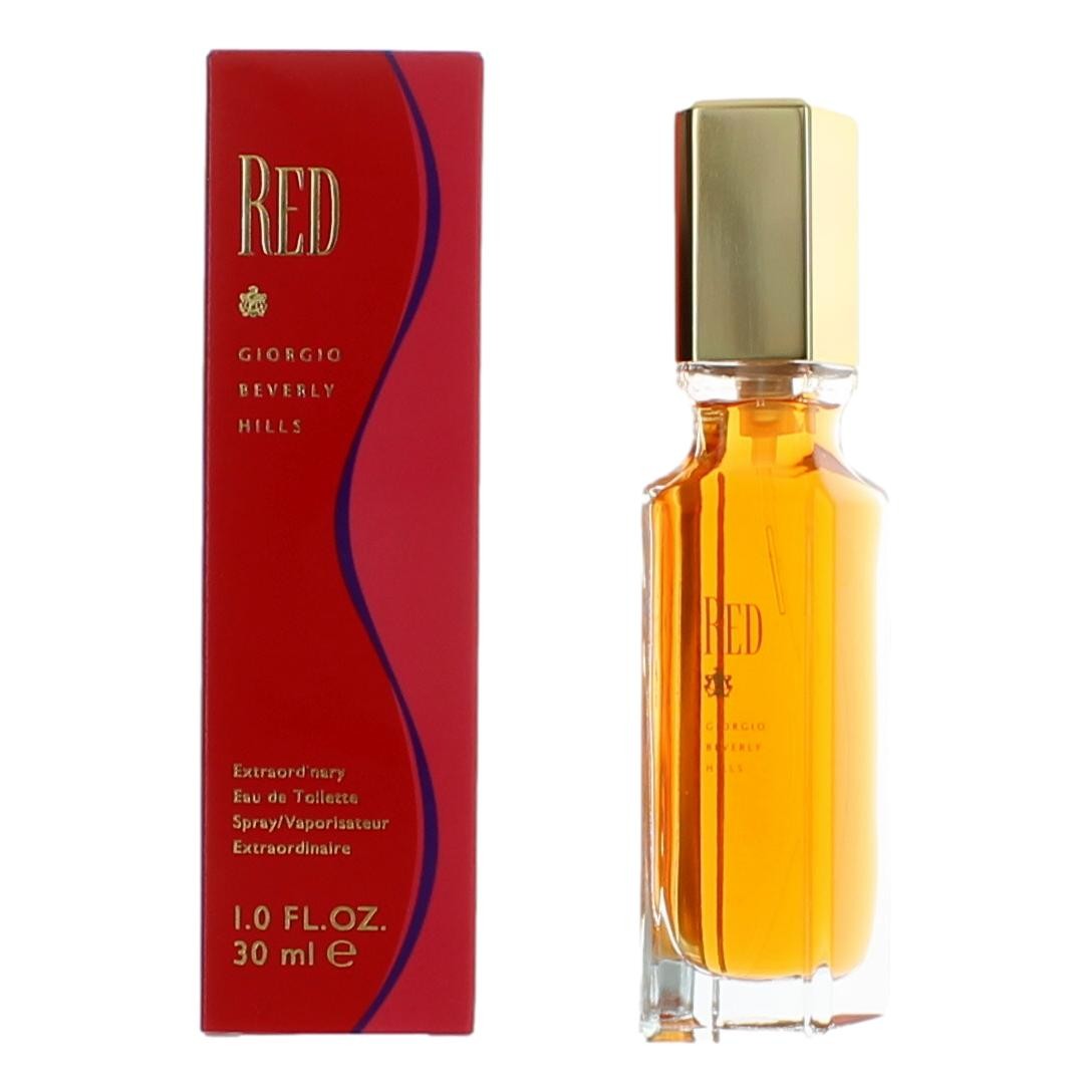 Bottle of Red by Beverly Hills, 1 oz Eau De Toilette Spray for Women